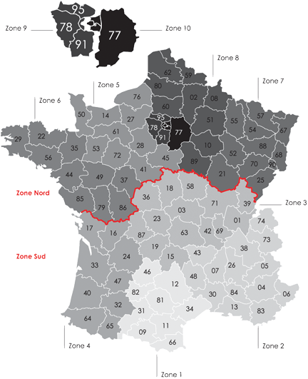 Contacts par zones